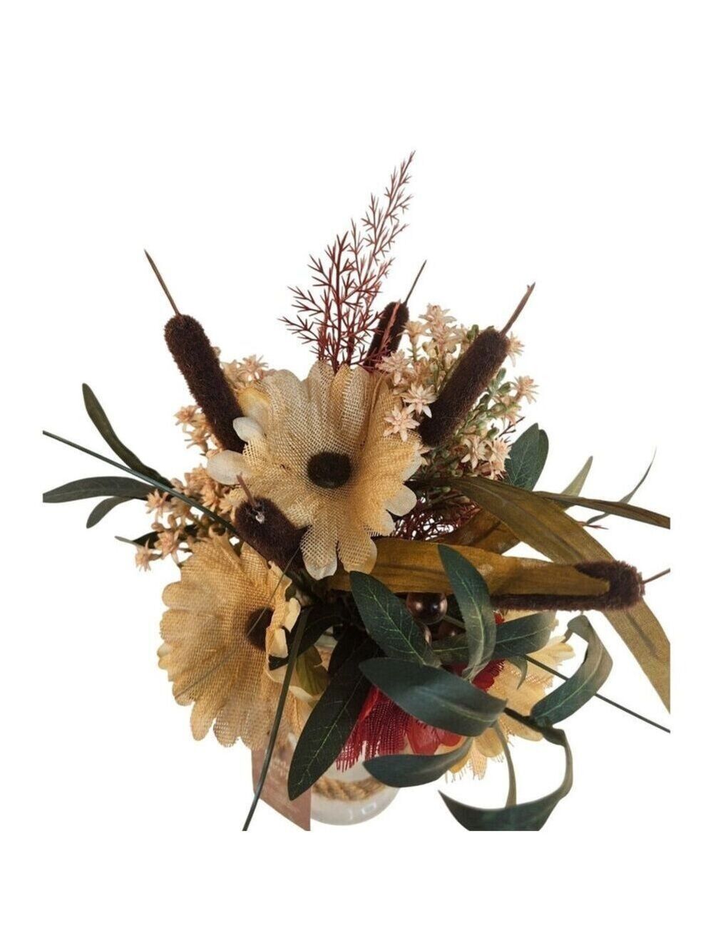 Burlap Gerbera Daisy Wildflower Bouquet Autumn Floral